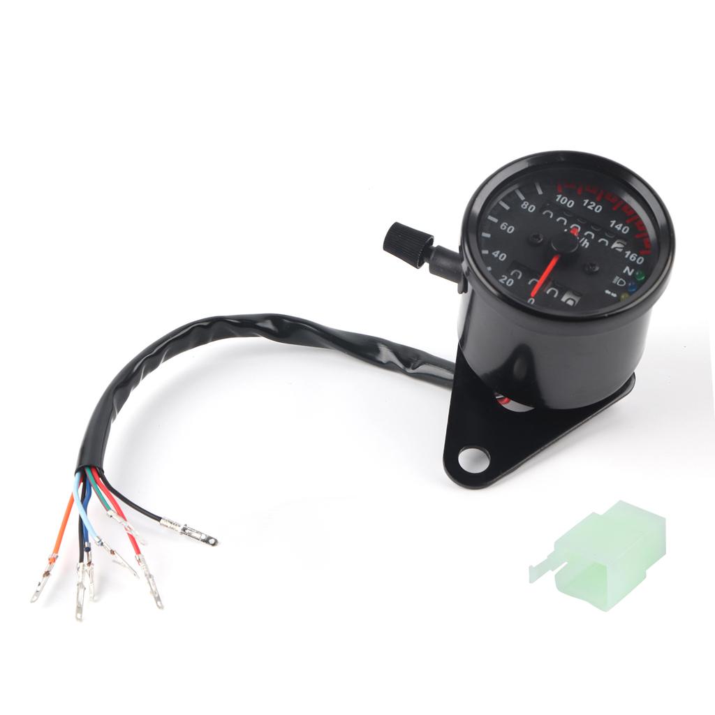 Motorcycle Odometer Speedometer Dual Reading Signal KMCelsiusH Black