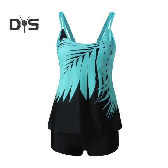 Комплект из 2 предметов: танкини, съемный ремешок, нагрудная накладка, регулируемые лямки, топы с эластичной талией, принтованные плавки, комплект пляжной одежды