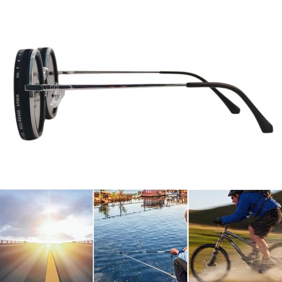 Солнцезащитные очки с регулируемым фильтром нейтральной плотности, 1-9 передач для комфорта, прозрачные поляризованные круглые очки с защитой от синего света