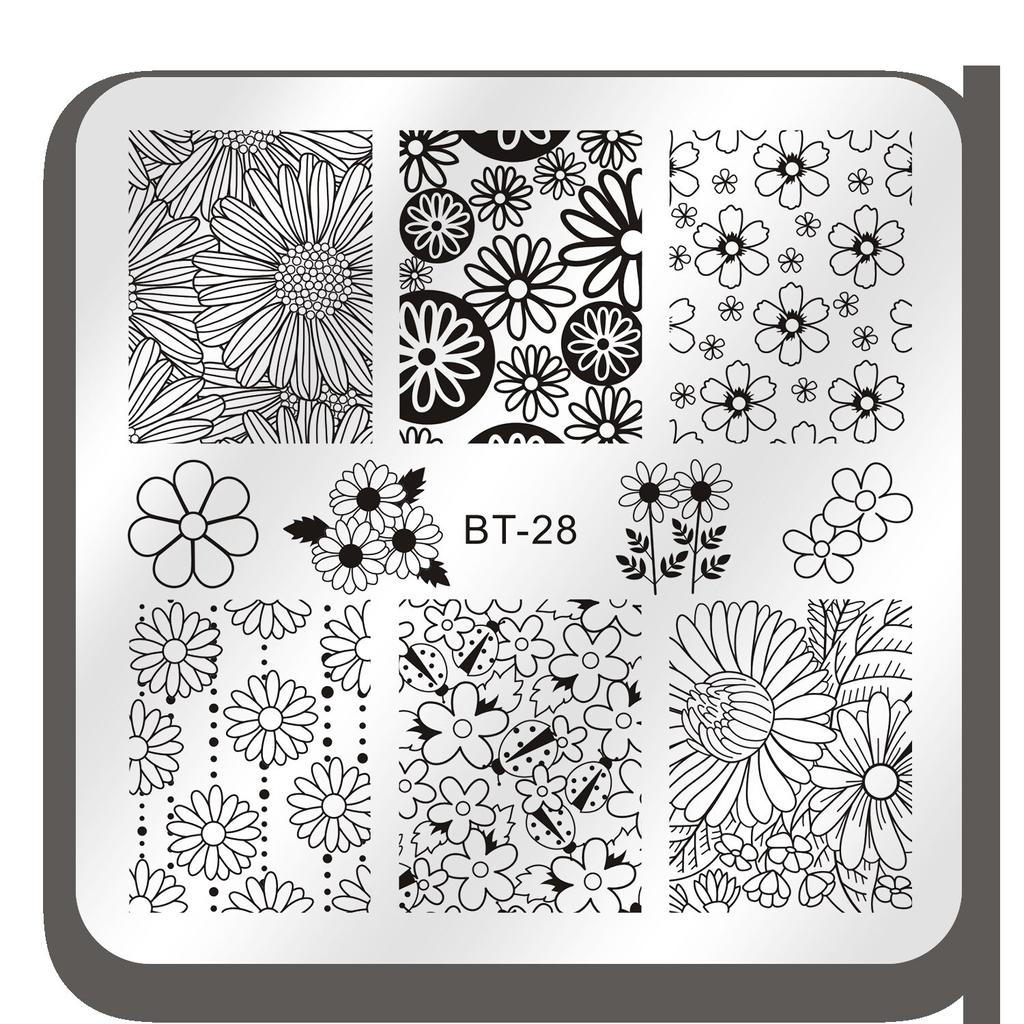 1 PC Nail Art Templates Stamping Plate Design Flower Butterfly Glass Temperature Lace Stamp Templates Plates Image Decor