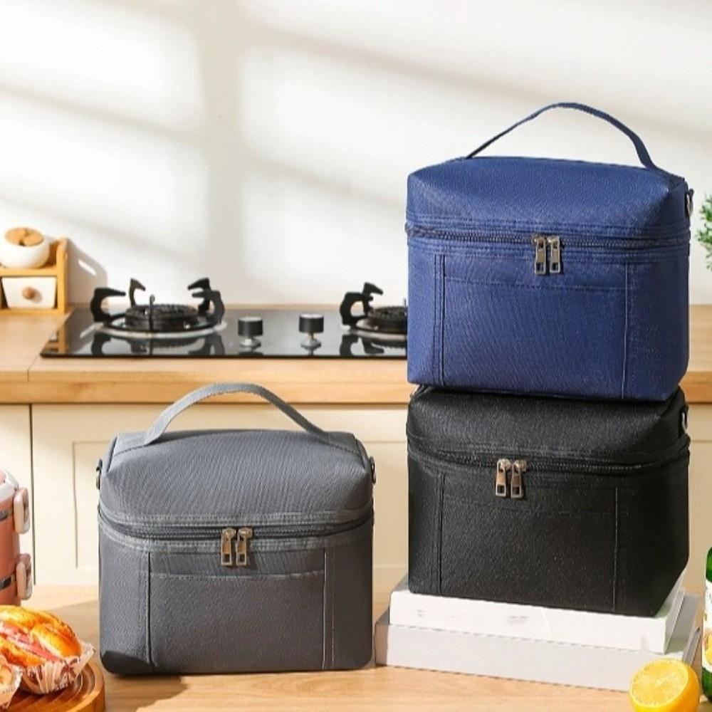 Large Capacity Insulated Lunch Bag Adjustable Shoulder Strap Food Tote Bag Picnic Bag  Lunch