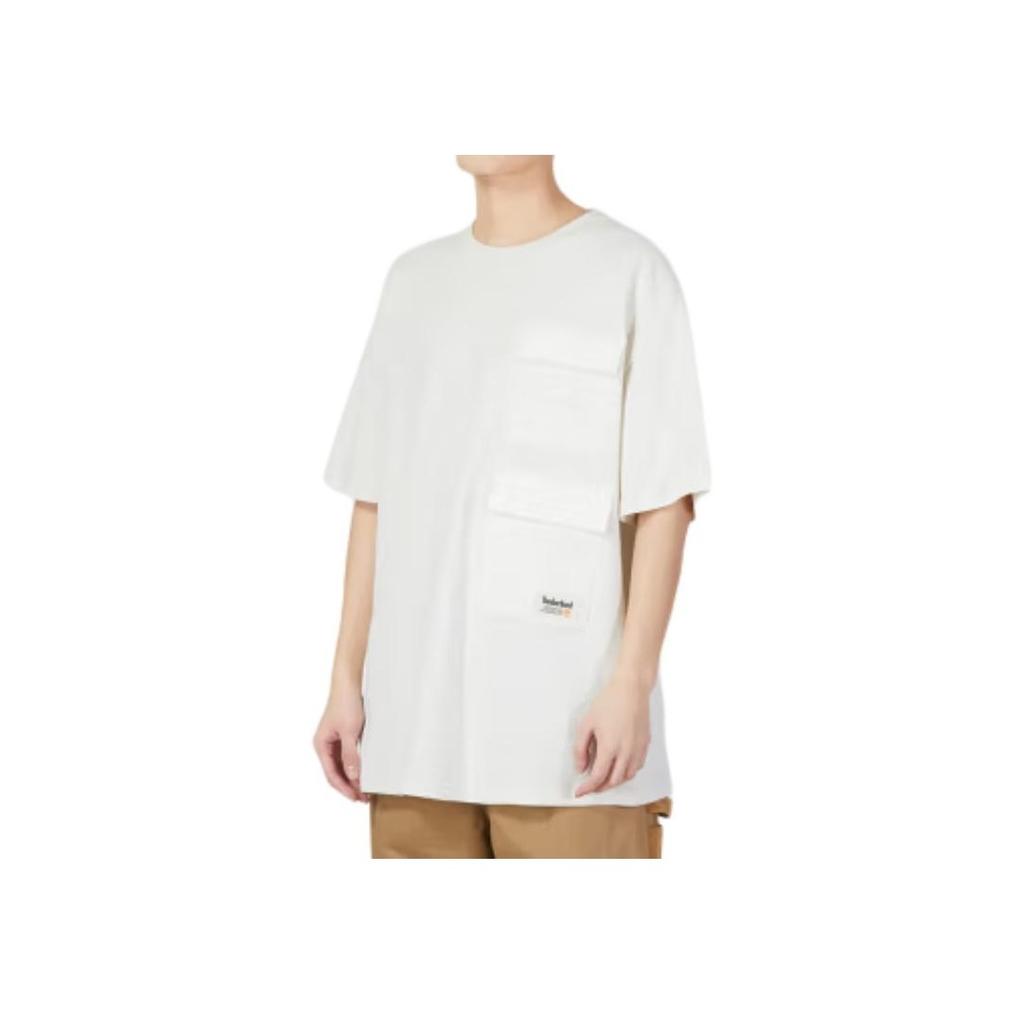 Timberland Solid Color Outdoor Pocket Casual Sports Loose Breathable Short Sleeve T-Shirt Men T-Shirts Vintage-White A291G-CM9