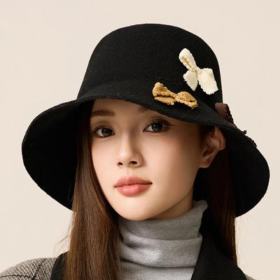 Шерстяная шапка рыбака женская зимняя теплая фетровая шапка Bow Basin Hat