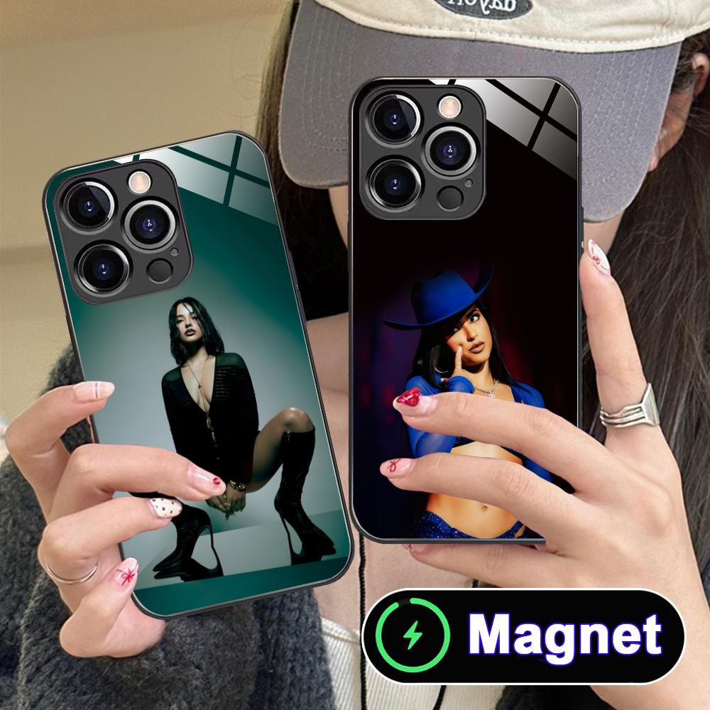 Модный чехол Becky G из стекла MagSafe для мобильного телефона iPhone 17 16 15 14 13 12 11 Air Pro Max Plus Mini Цветная накладка