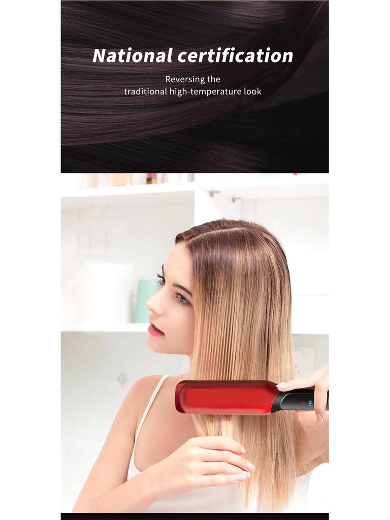 Dual-Purpose Curling & Straightening Iron - Gentle On Hair, Big & Wavy Curls