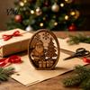 Christmas Wooden Ornaments 3Pcs Santa Claus And Tree Ornaments, Oval Table Natural Wood Crafts Centerpiece, Solid Desktop Ornament for Home