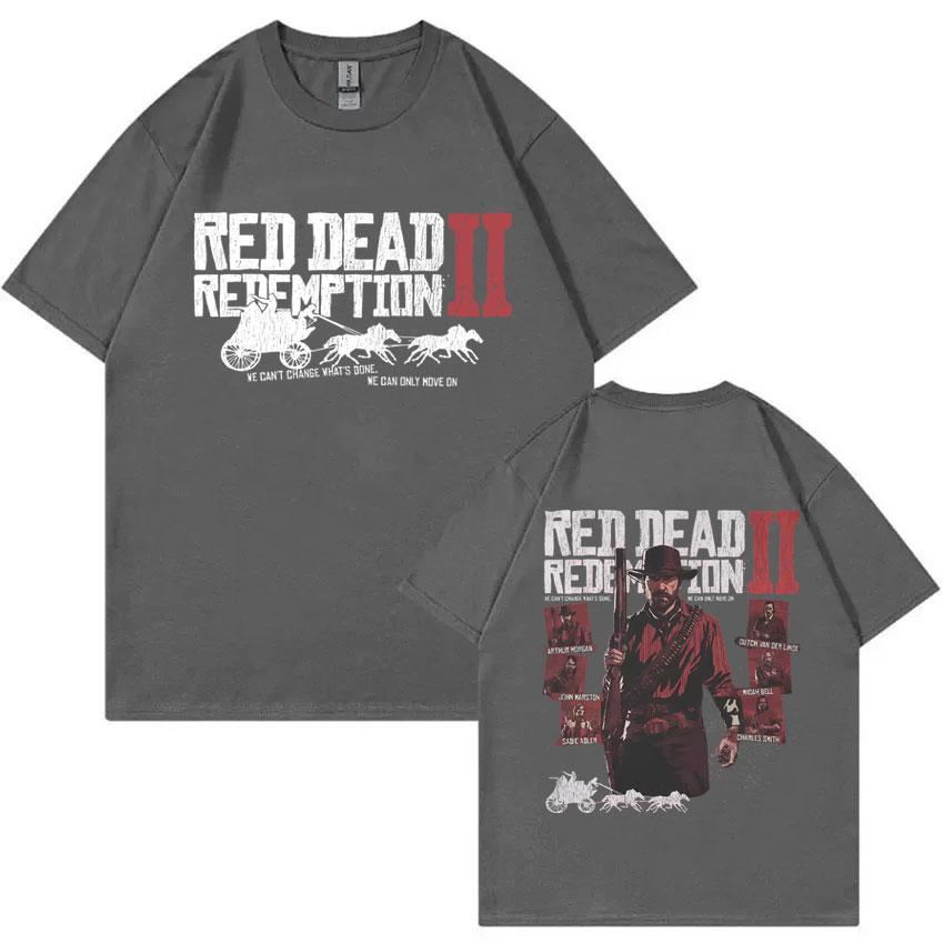 Игровой Футболка Red Dead Redemption 2 Мужская Женская Повседневная Винтажная Хлопковая С Коротким Рукавом Футболки Унисекс Модная Оверсайз Футболка