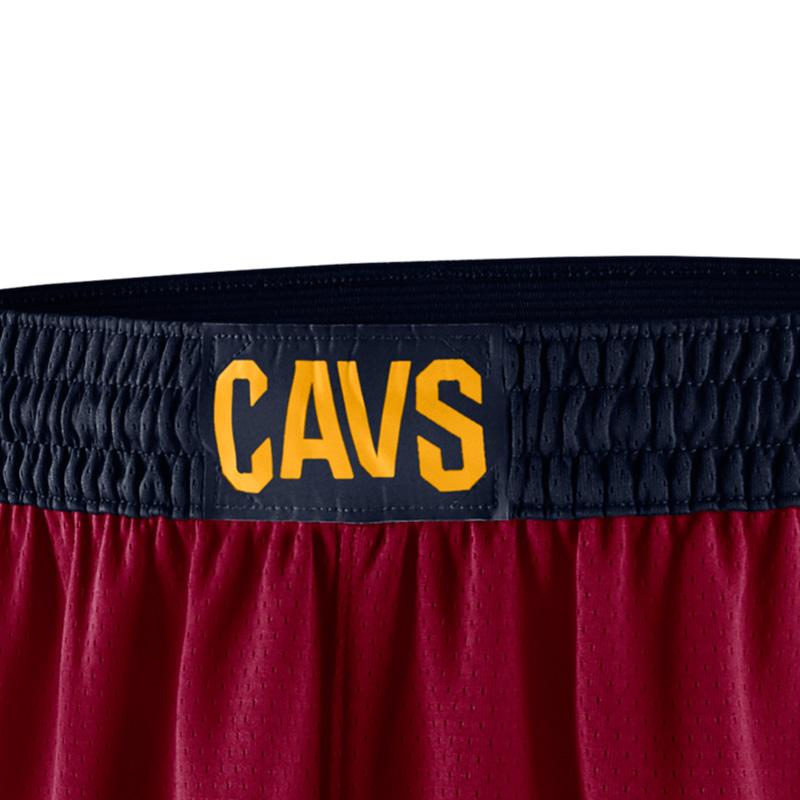 Nike Cleveland Cavaliers Colorblock Polyester Elastic Waist Straight Shorts Men Bottoms Red 866793-677