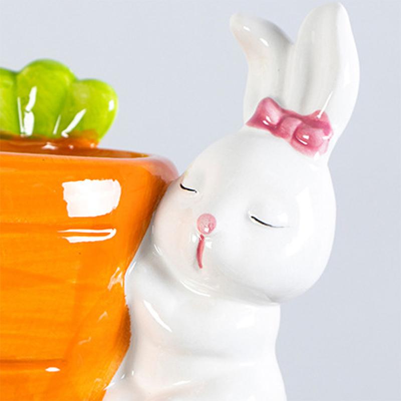 Cute Rabbit Flower Pot Ceramic Succulent Pot Planter Home Decor Indoor Decoration Desktop Ornaments Bonsai Plant Pot