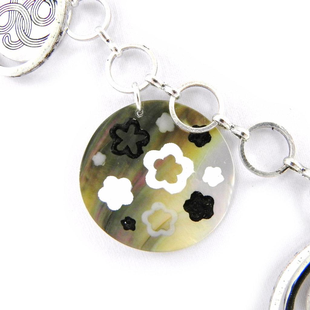 NOA [H2371] - Дизайнерское колье «Бора-Бора» черно-серый