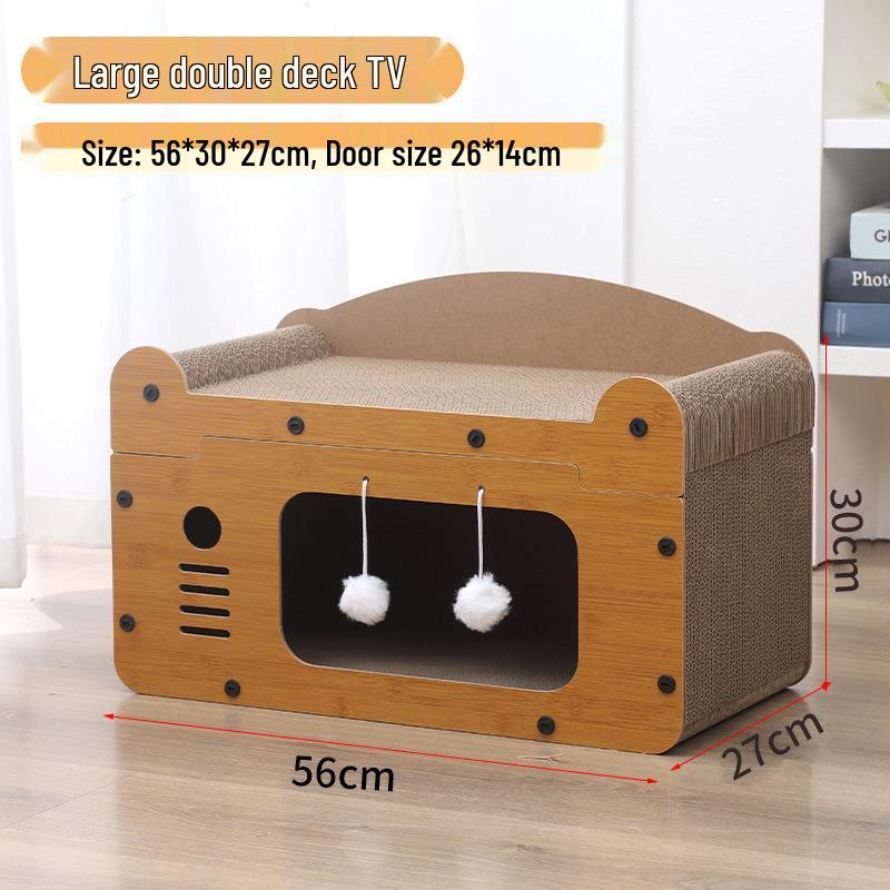 Multifunctional Cat Tree & Scratching Board with Nest and Toy