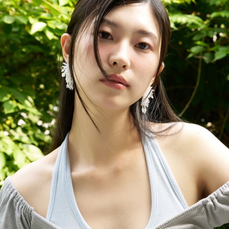 ФАНТАСТИЧЕСКАЯ ПЛАНЕТА белые фестивальные бусы серьги