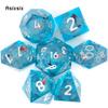7 шт. синяя рыбка, золотой номер, смоляные кубики с острыми краями, многогранные кубики, подходящие для ролевых ролевых игр, настольная игра