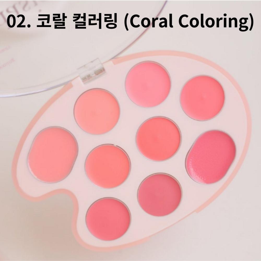 Create Your Own Lip Color! Daisyk Mood Painting Lip and Cheek Palette, 1 Piece, Coral Coloring