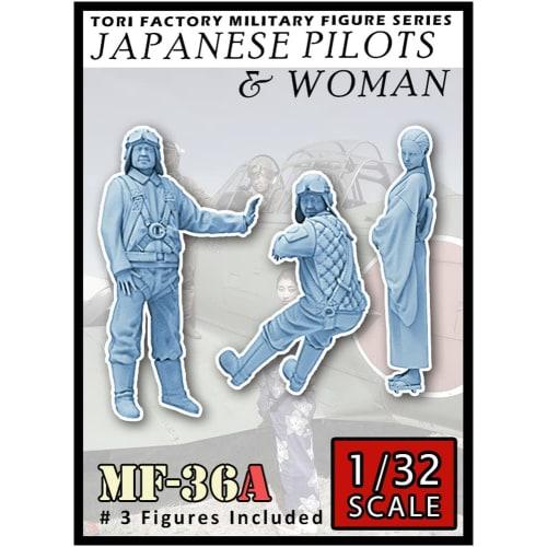 Tori Factory 1/32 Military Miniature Figure Series WWII Japanese Navy Pilot and Woman Seeing Off Resin Kit MF-36A