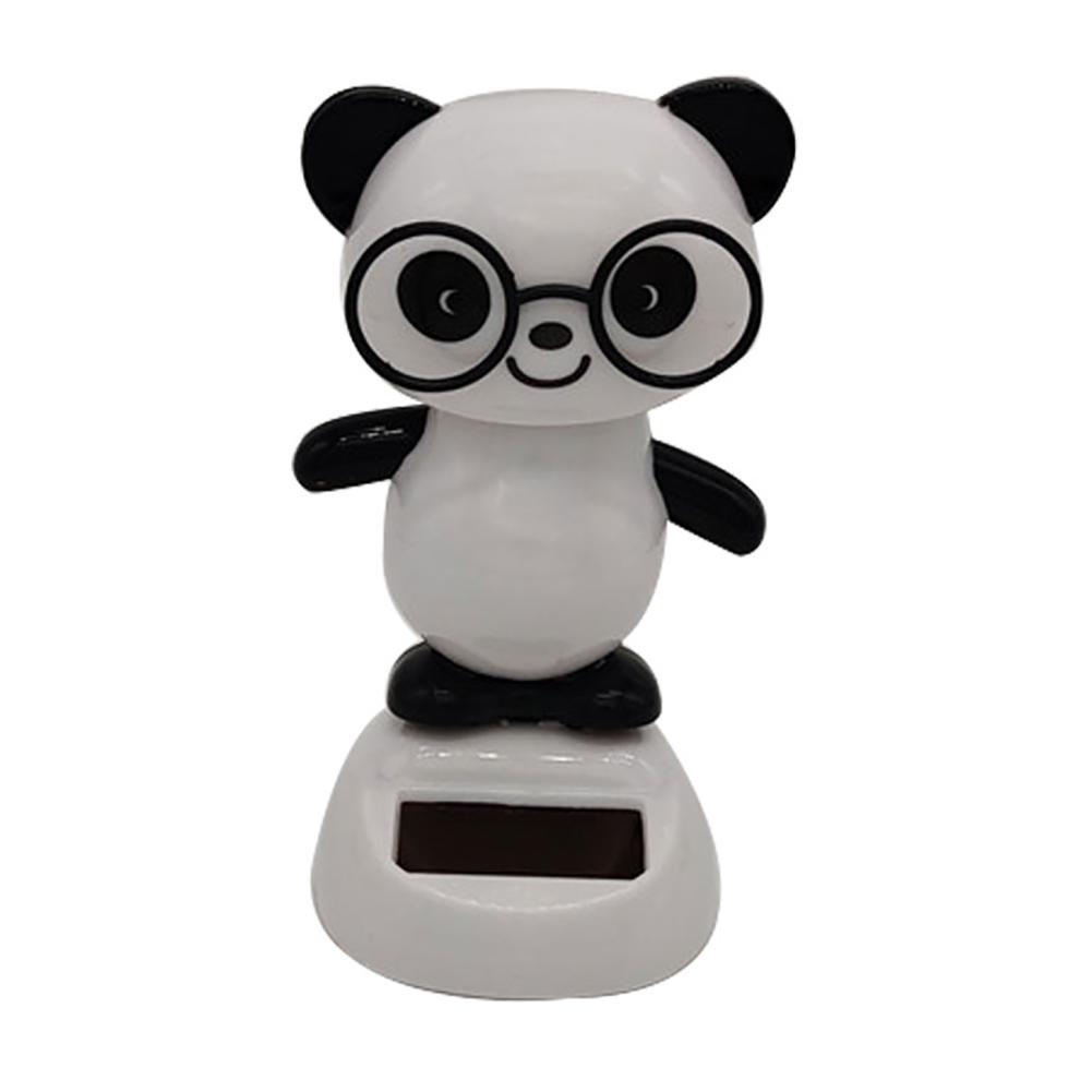 Cars Auto Parts Doll Swinging Interior Car Solar Ornament Ornaments Gift Power Lovely Panda Glasses