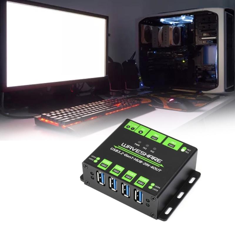 4 порта USB 3.2 концентратор 4X расширенные порты 2 в 4 выхода для 2 хостов коммутация MTT технология подходит для промышленной автоматизации