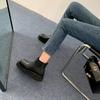 Ботильоны Chelsea, женская обувь, осень-зима, новые толстые подошвы, ботинки Smoke Pipe, круглый носок, универсальный женский стиль в английском стиле