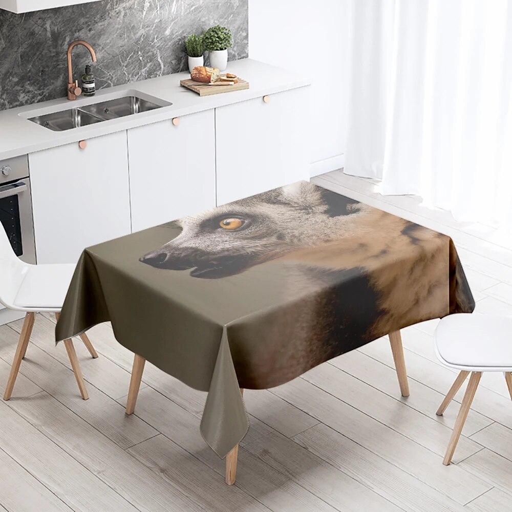 Скатерть из суриката, милое животное, против пятен, водонепроницаемая, прямоугольная, для кухонного стола, украшение для дома