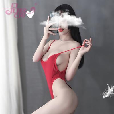 Pinxian Нераспроданный Цельный Открытый Купальник Сексуальный Комплект Нижнего Белья Ледяной Шелк Плавательная Ткань Бесплатный Прозрачный Горячий Пакет
