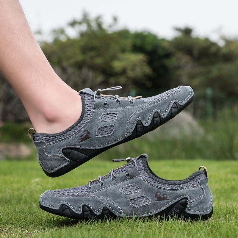 Men Sneakers Mesh Casual Shoes Lether Lac-up Mens Summer Lightweight Vulcanize Shoes Walking Sneakers Zapatillas Hombre