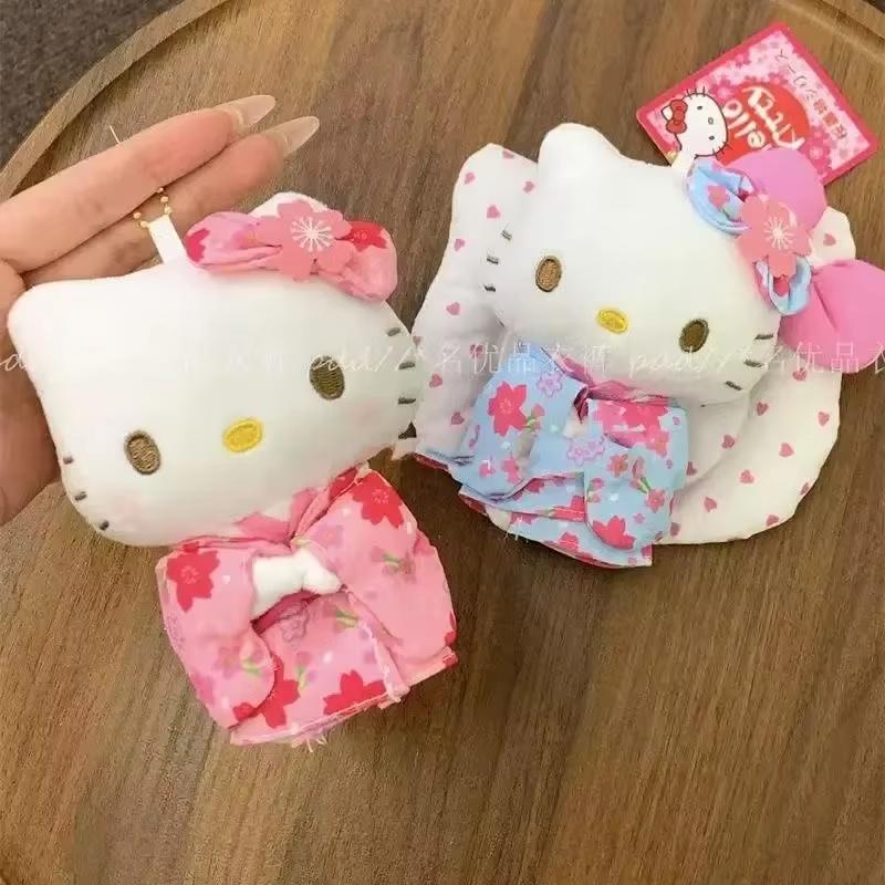 Японское кимоно Цветок сакуры Хелло Китти Плюшевая игрушка Кукла Модный брелок для сумки Декоративные аксессуары Брелок Сюрприз-подарок для девочек