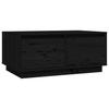 Coffee Table Black 80 x 50 x 35 cm Solid Pine Wood