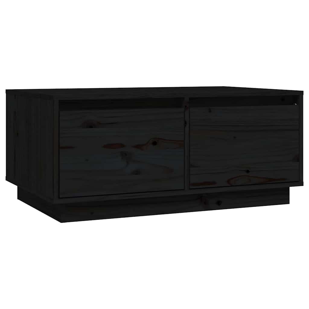 Coffee Table Black 80 x 50 x 35 cm Solid Pine Wood