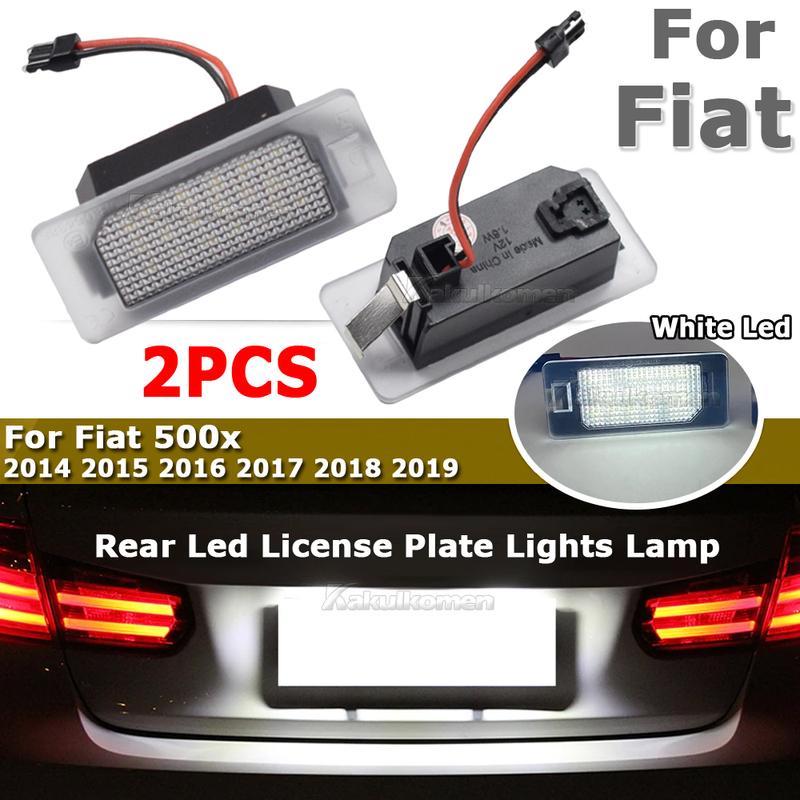 2x Fits For Fiat 500X 2014 2015 2016 2017 2018 2019 White Canbus LED Number License Plate Lights Lamp