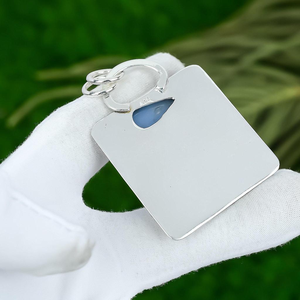 Friendship Day Deal Owyhee Blue Opal Gemstone 925 Sterling Silver Bezel Pendant