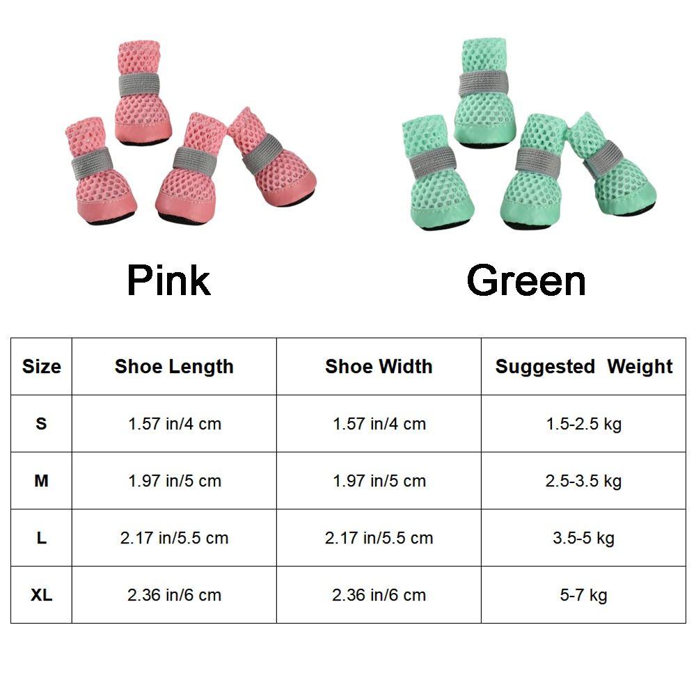 4PCS/SET Wear Resistant Dog Mesh Shoes Breathable Dog Net Shoes For Dogs Cats