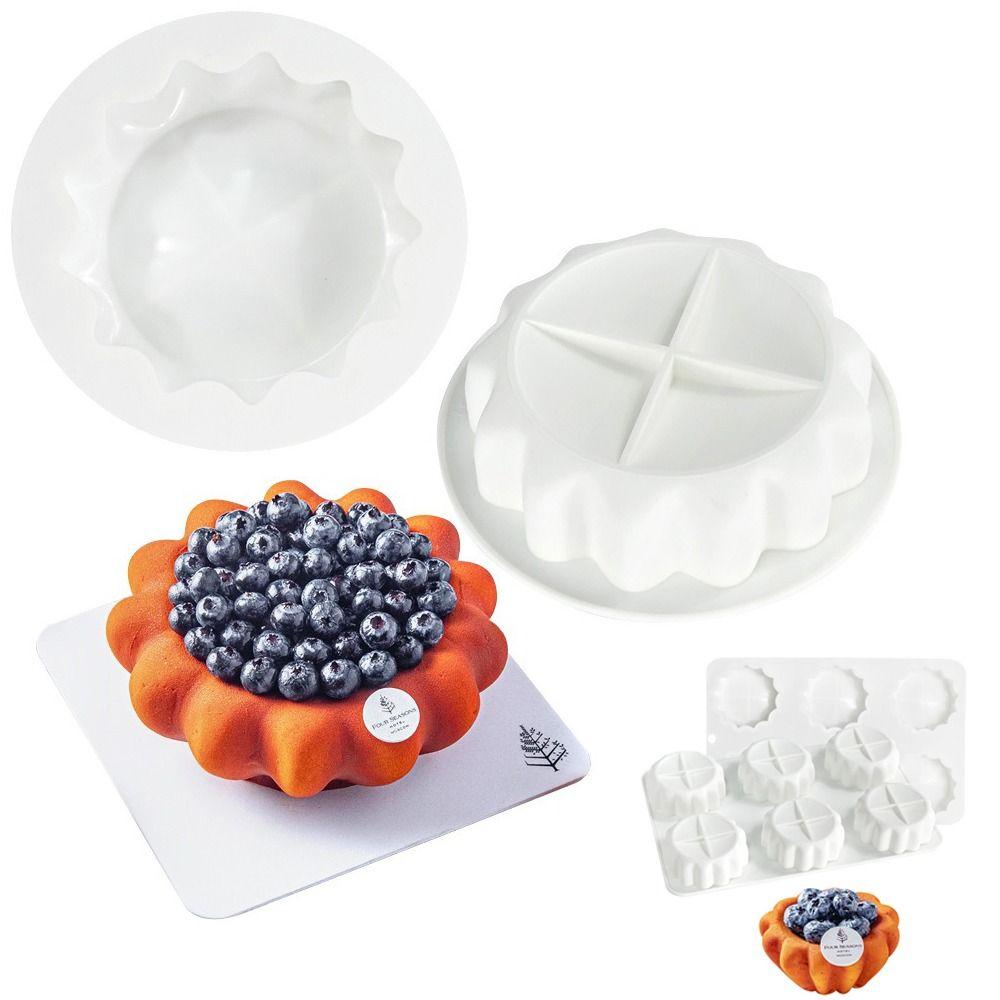 Egg Tart Shape Chocolate Mousse Mould Dessert Making 3D Soap Candle Wax Mould Kitchen Bakeware