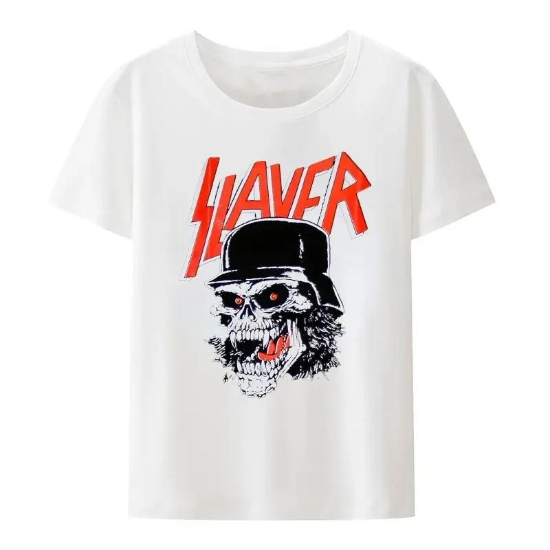 Футболка женская Metal Band 2023 Новая мужская одежда Slayer Летние футболки ModaL Punk Rock Y2k Топы Графические футболки Harajuku
