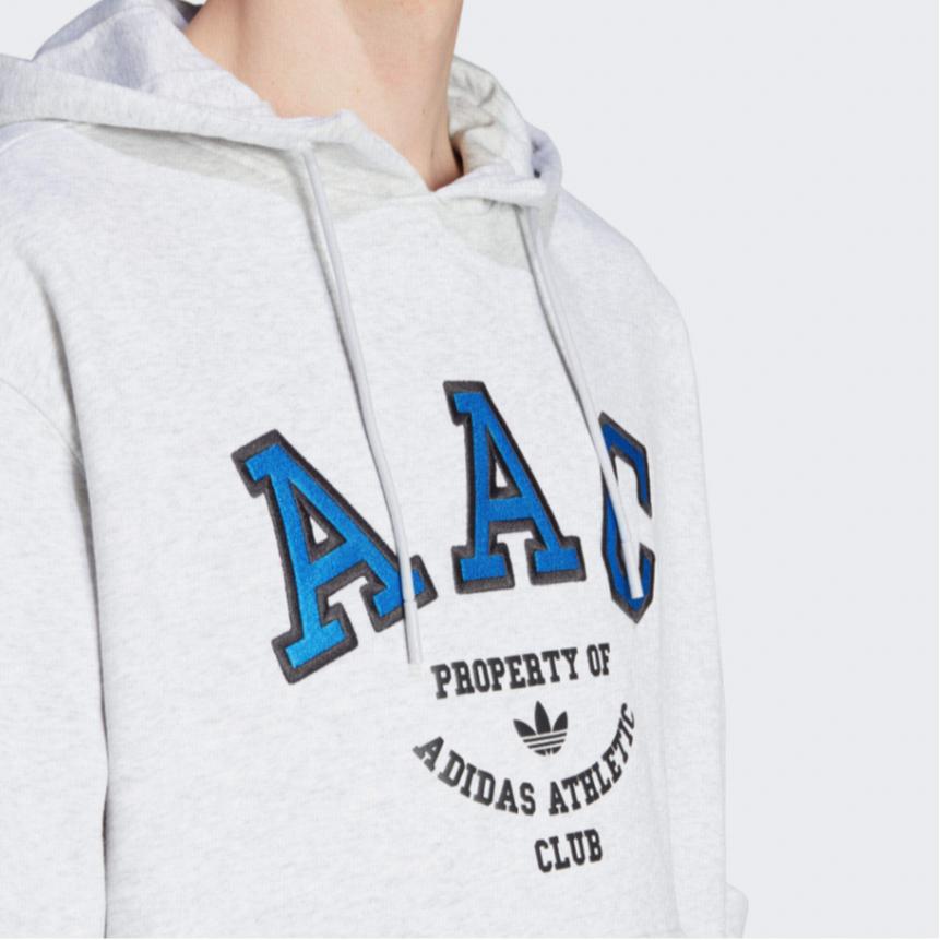 Adidas Originals Hooded Pullover Casual Sport Letter Print Long Sleeve Sweatshirt Men Tops Grey IM4577