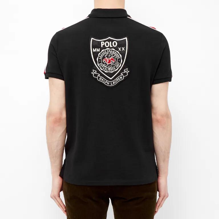 Polo Ralph Lauren Мужская рубашка-поло с коротким рукавом и вышивкой логотипа маленькой пони Черный 710787745-001