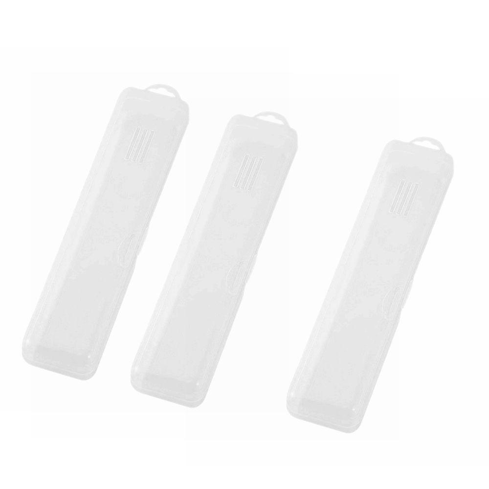 3 pcs Dustproof Lid Makeup Brush Organizer Reusable Clear Storage Case Cosmetics Storage Box Travel