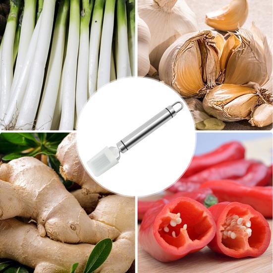 Onion Slicer Stainless Steel Cutter with Sheath 6-Blade Green Onion Shredder for Quick Even Shredding Non-Slip Handle