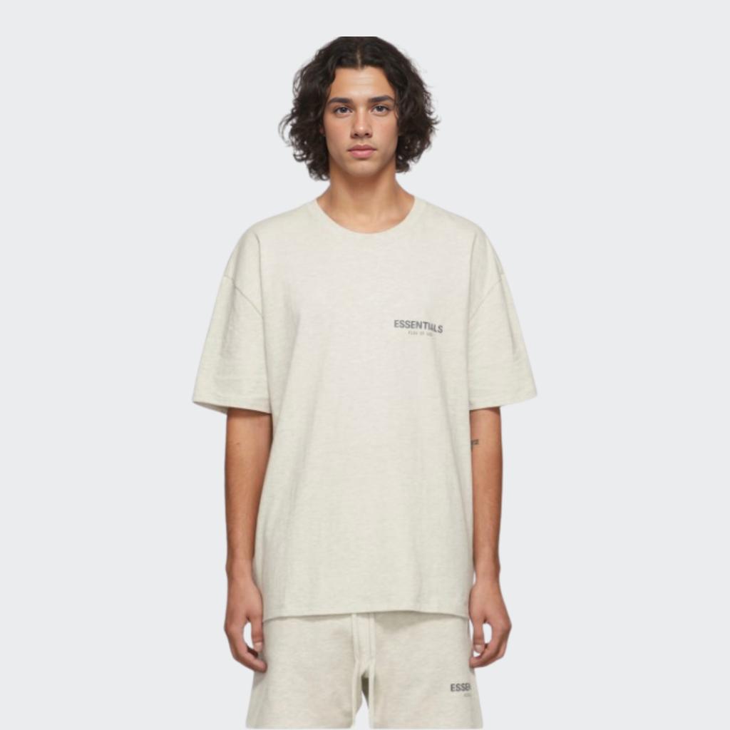 Fear of God Essentials SS21 Basic Logo Long Sleeve T-Shirt Unisex Tops Cream FOG-SS21-560