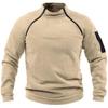 Men's Polar Fleece Outdoor Warm Breathable Tactical Zipper Standing Neck Long Sleeves Casual Solid Color Sweatshirt
