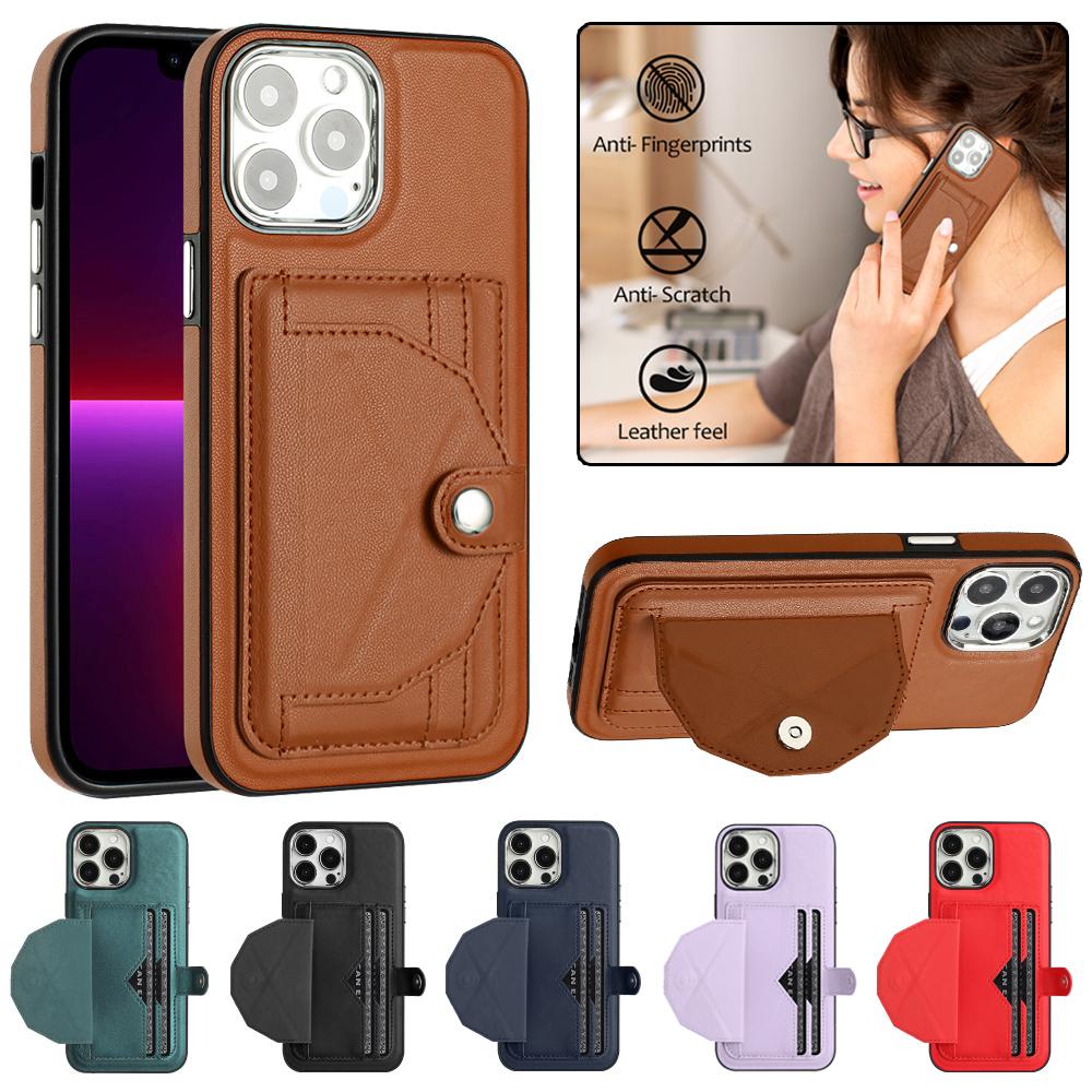 Retor Leather Wallet Card Slot Phone Case for iPhone 15 Ultra 14 Plus 13 12 11 for Samsung Galaxy S23 S22 S21 FE A54 A34 A14 A53 A13 Flip Stand Cover