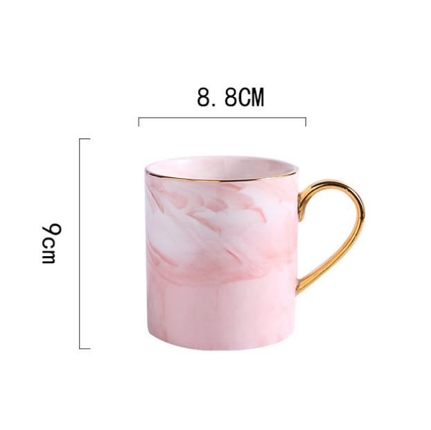 380 Ml Marble Inlaid with Gold Ceramic Coffee Cups Milk Drinking CUPS Office Gifts