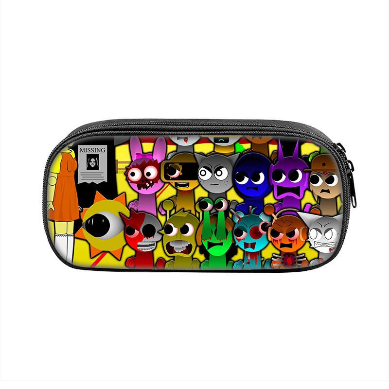Sprunki Game Character Print Student Single Layer Stationery Storage Bag For Students And Office Supplies