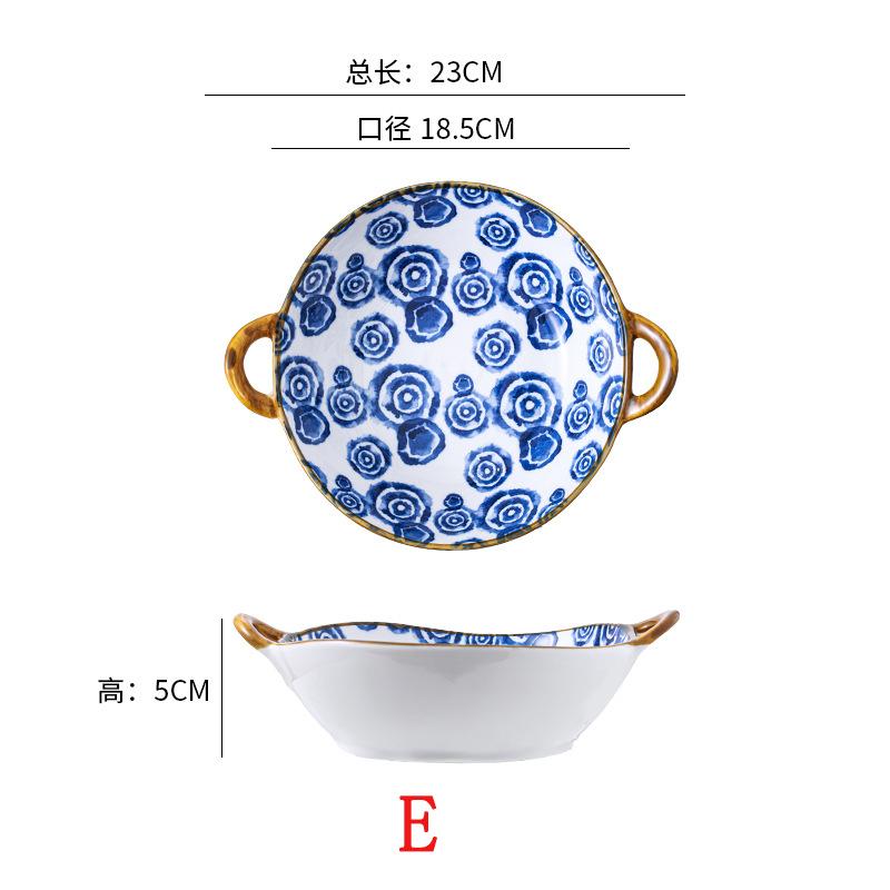 7,5-дюймовая керамическая миска с ручкой, кухонная термостойкая миска для супа с лапшой, японская салатница, миска для сервировки пасты и рагу