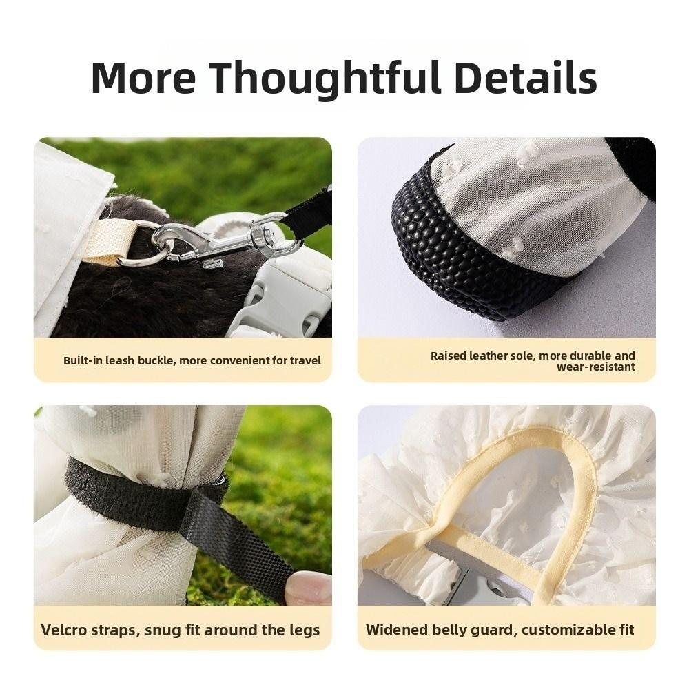 Тонкий Дышащий Комбинезон для Собаки Светоотражающая Полоса Мягкий Закрывающий Живот Наряд для Питомца Регулируемый Пятноустойчивый Четырехногий Одежда для Собаки