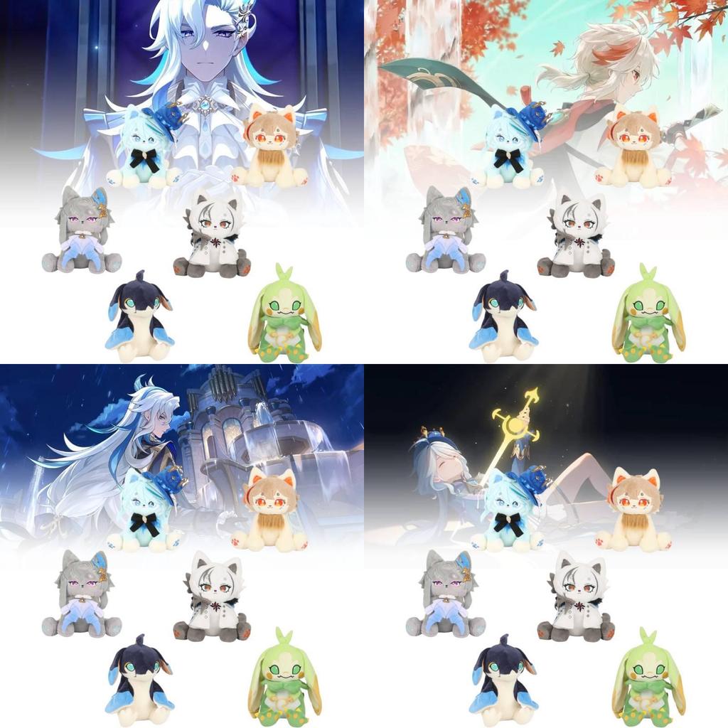 Очаровательная плюшевая игрушка-кошка по мотивам Genshin Impact, мягкая и уютная аниме-фигурка дракона