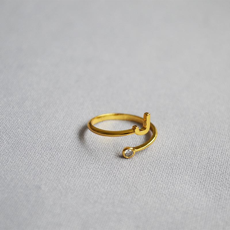2019 Exquisite Adjustable Initial Ring for Women - Stackable Open Design for Index Finger