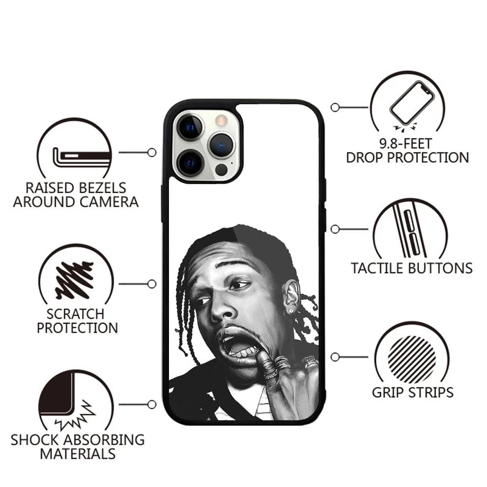 Чехол для телефона рэпера ASAP Rocky для iPhone 16,15,14,13,12,11,Plus,Pro,Max,Mini Магнитная беспроводная зарядка MagSafe