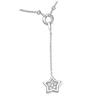 [L2028] - Silver Necklace 'Stars' Silver White (rhodium-plated) - 45x10 Mm