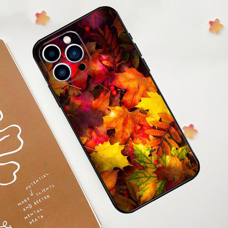 Красочный чехол с листьями для iPhone 17 Pro Max 14 13 12 11 15 16 Pro Max mini 16 Plus 16e 17 Air Funda
