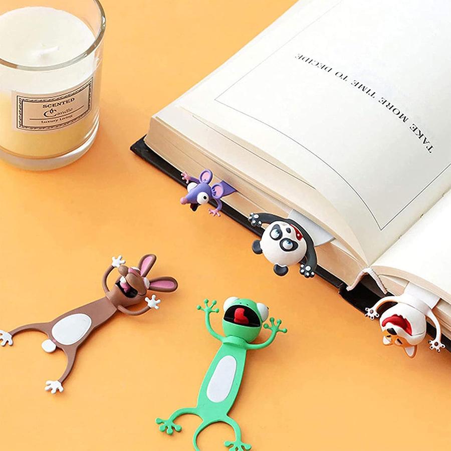 Милые Животные ПВХ Закладки - 3D Забавные Маркеры для Чтения для Школы, Идеальный Подарок для Любителей Книг и Студентов
